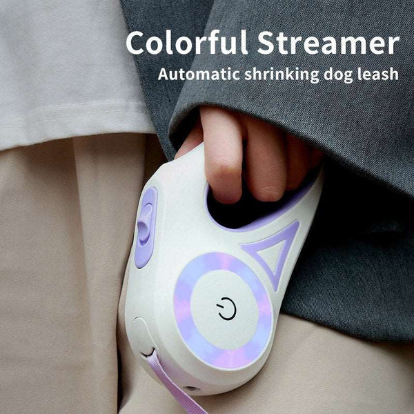 Retractable Dog Leash with Collar Light Combo